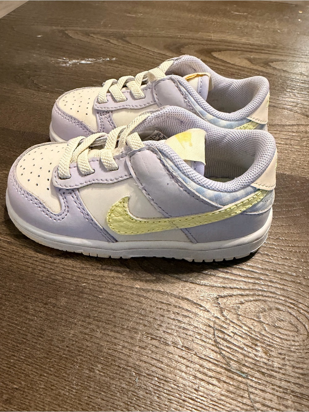 Nike Kids' Pastel Gingham Lavender & Pale Yellow Sneakers